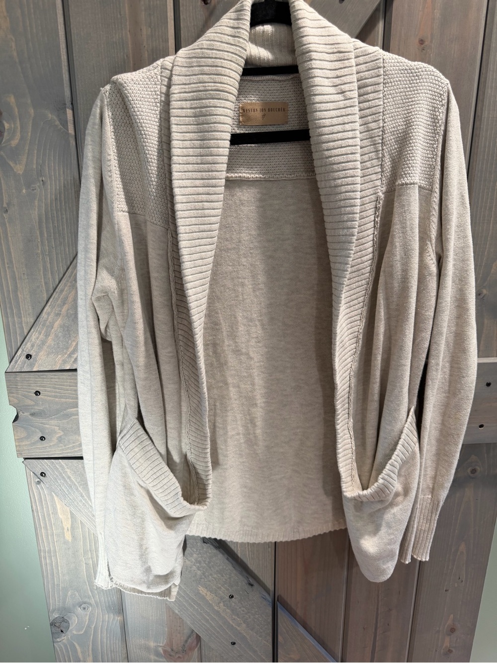 Weston Jon Boucher Hemingway Men’s Medium Oat Cotton Open Cardigan Sweater